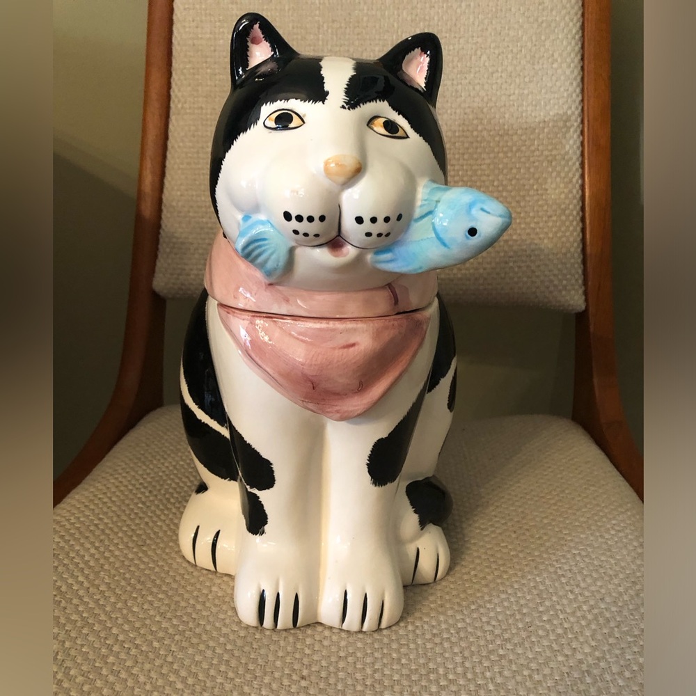 Black and White Cat Cookie Jar